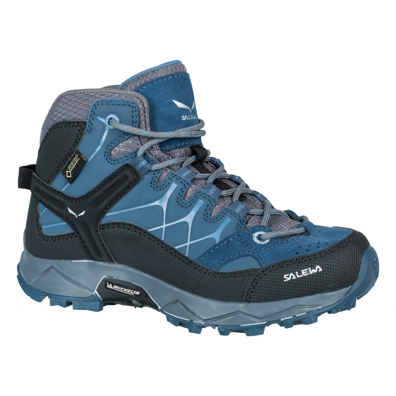 Salewa Kids Alp Trainer Mid GORE-TEX® Hiking Boots Blue/Grey JGT-392405